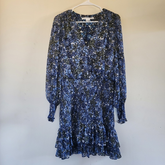 Veronica Beard Saera shirred floral-print silk-chiffon mini dress Size 6 - Picture 5 of 15